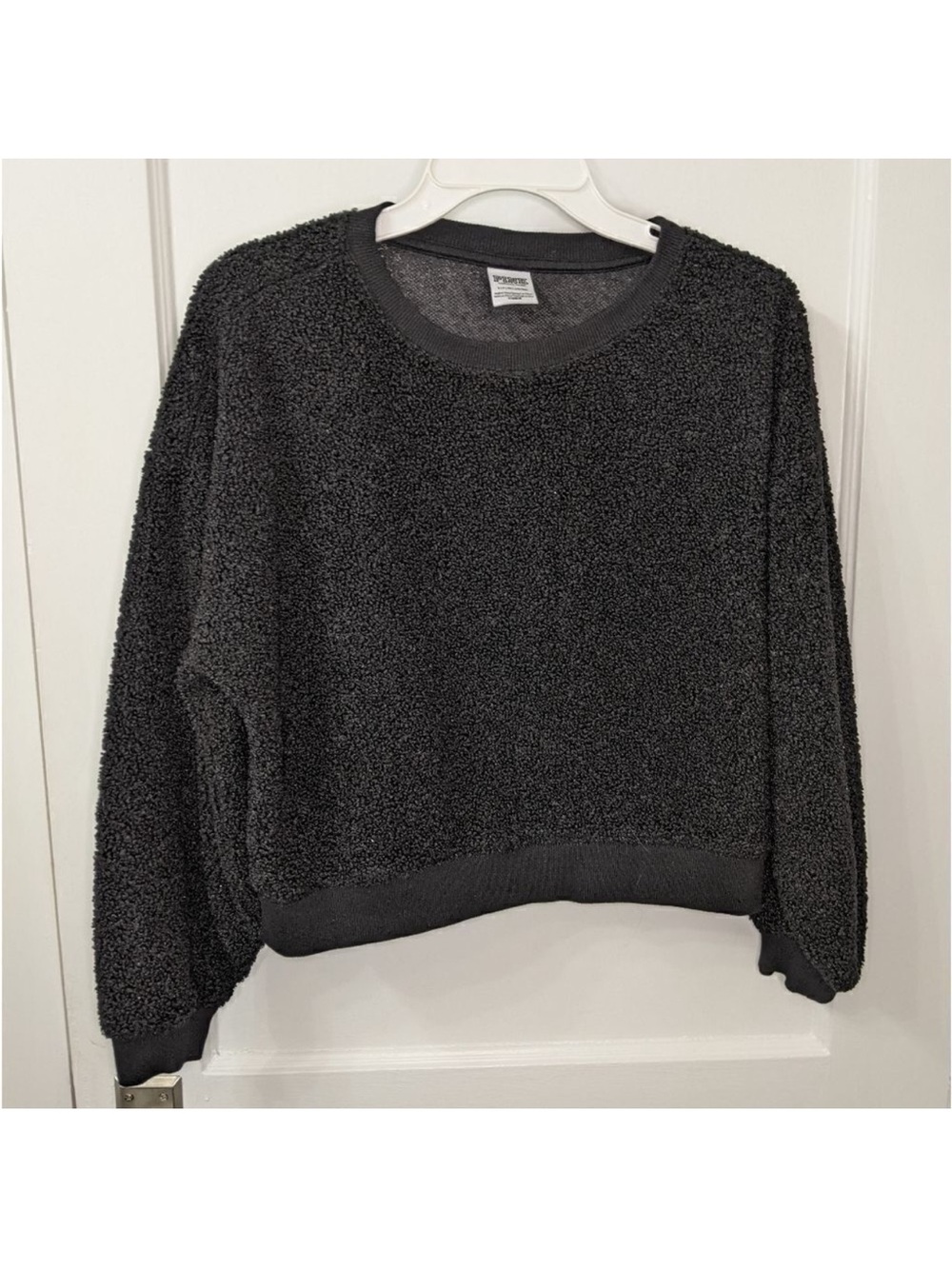 Pink aCozy Black slightly cropped sweatshirt size small